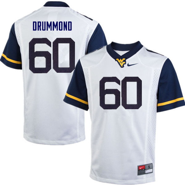 NCAA Men's Noah Drummond West Virginia Mountaineers White #60 Nike Stitched Football College Authentic Jersey LN23L75MP